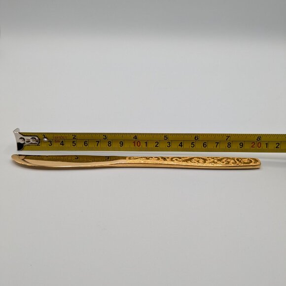 Americana Golden Heritage Flatware Golden Scroll 6 Dinner Knives 8"  - Vintage - Picture 11 of 12